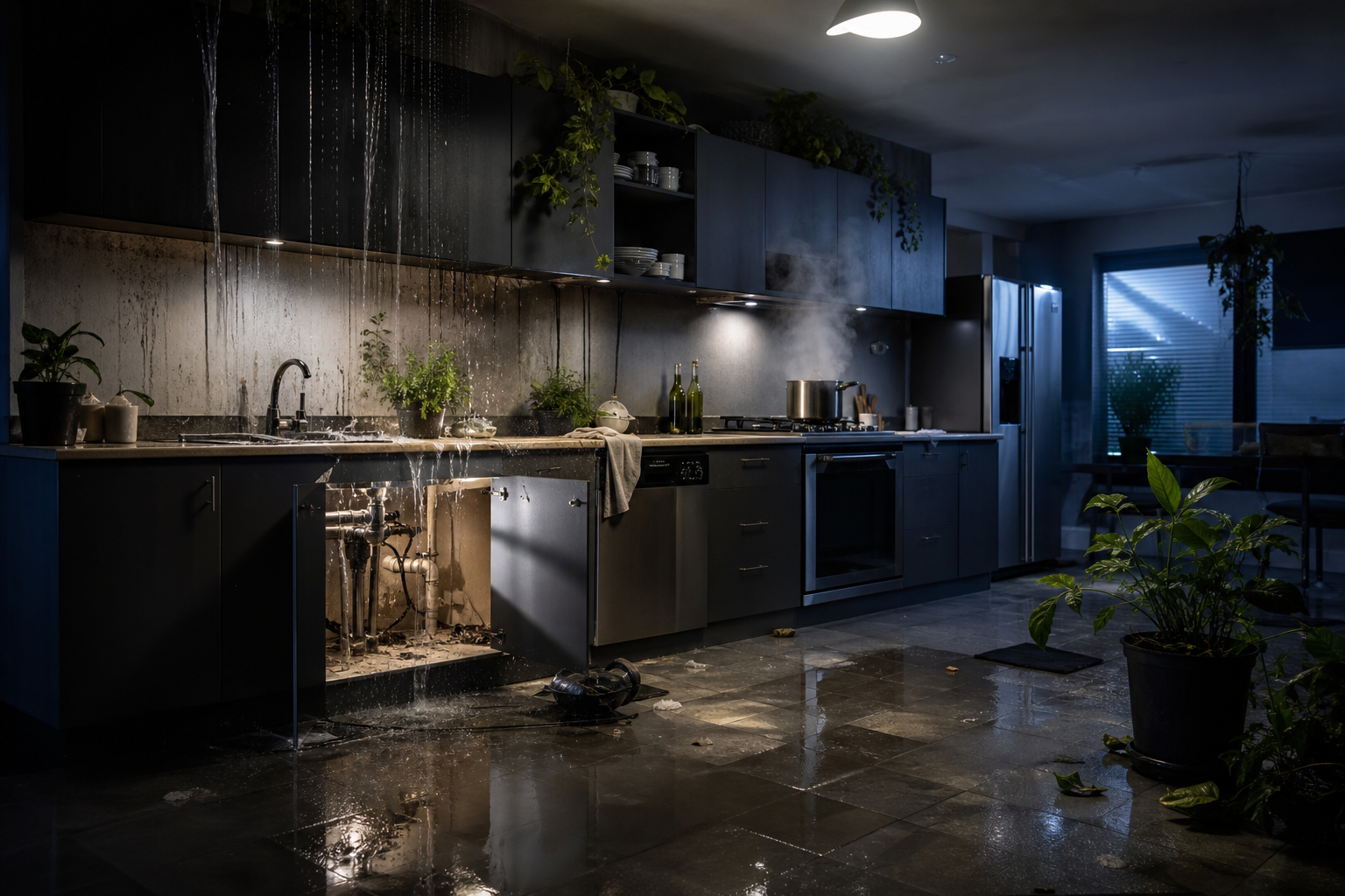 Broken Kitchen Pipes Leak