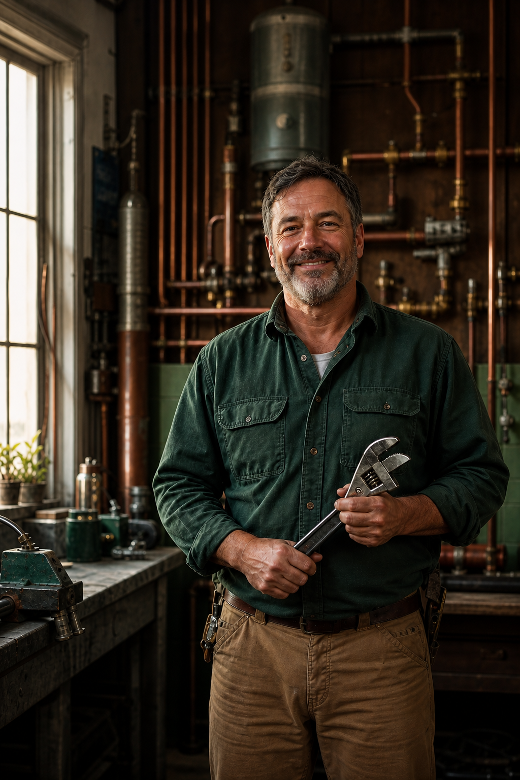 Portrait Plumber with Tools Portrait Plumber with Tools